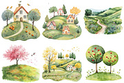 Spring Garden Pretty Clipart, an Illustration by DreamCafeArt (Thumbnail 5 of 8)