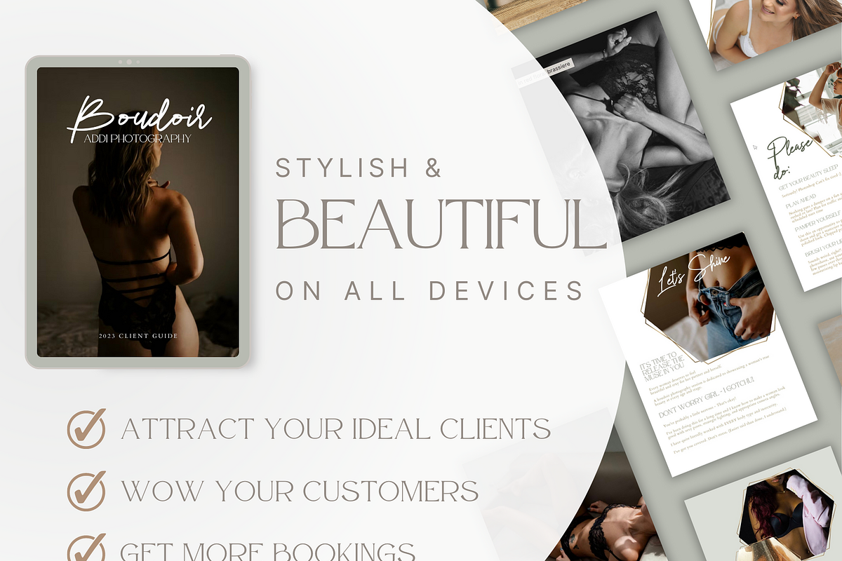 GOLD Boudoir Photography Guide, a Magazine Template by Signature Edits (Photo 6 of 11)