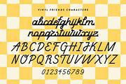 Vinyl Friends Nostalgic Logo Script, a Script Font by Struvictory.art (Thumbnail 5 of 8)