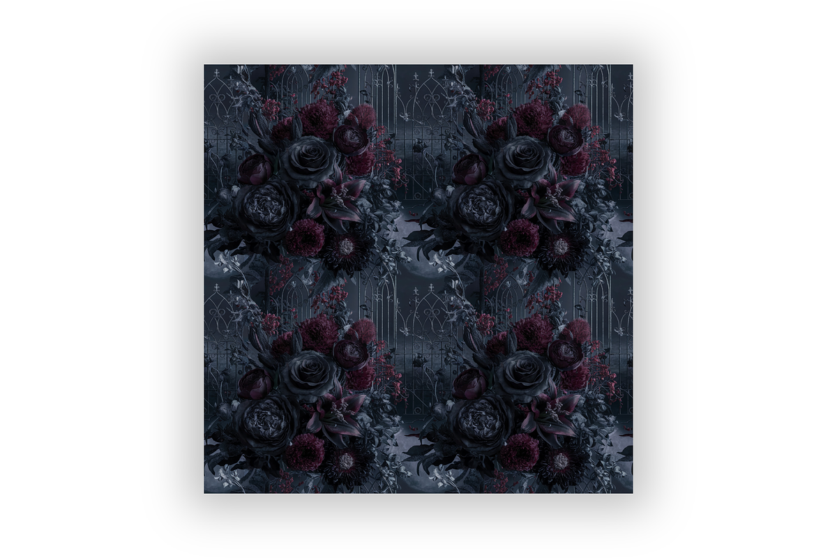 Gothic Midnight Bloom Pattern Seamless