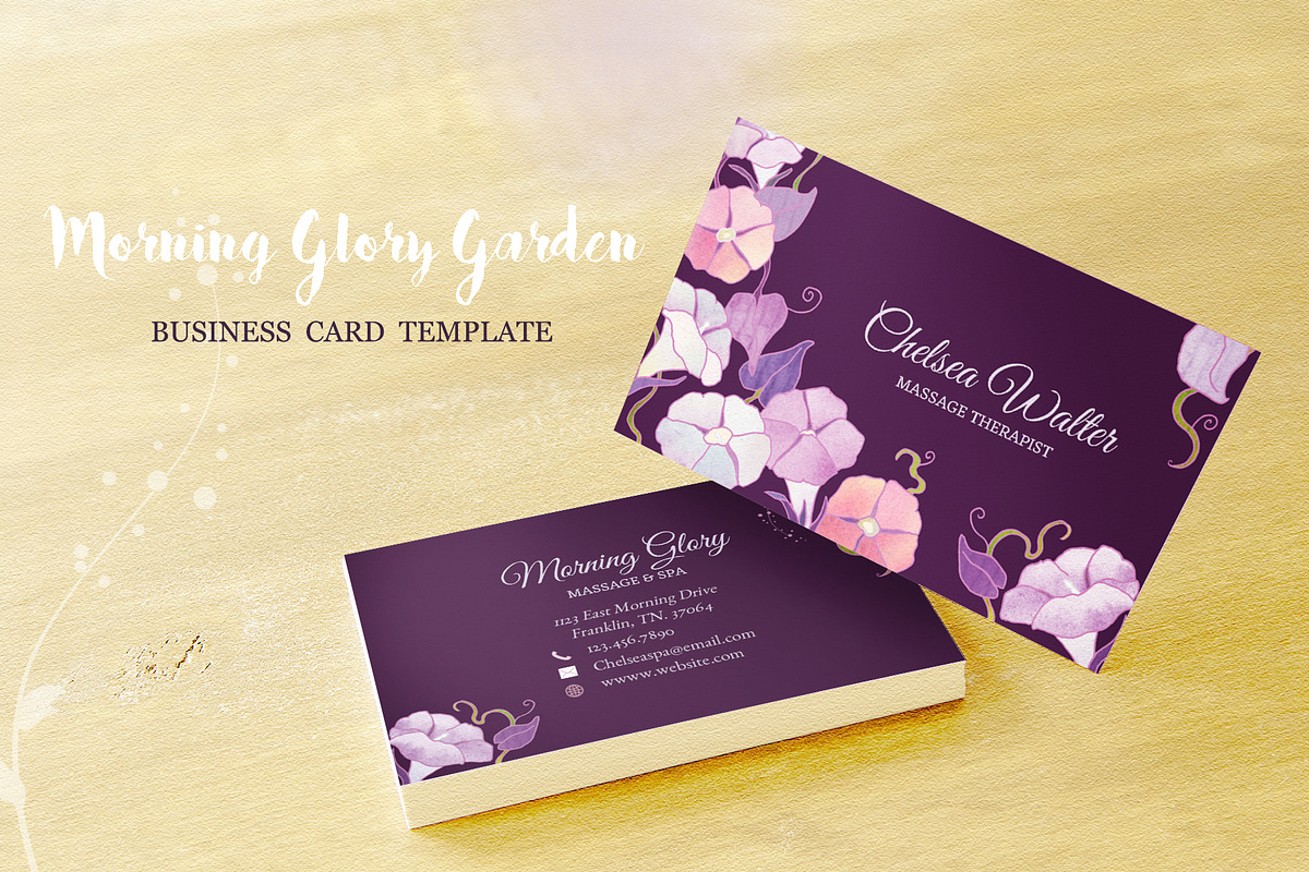 Morning Glory Business Card Template, a Business Card Template by Ujean'sWhimsicalWorld (Photo 1 of 4)
