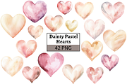 Watercolor Pastel Heart Cliparts, an Illustration by Mash Mash Stickers (Thumbnail 1 of 9)