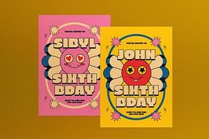 Retro Kids Birthday Invitation, an Invitation Template by graphicook