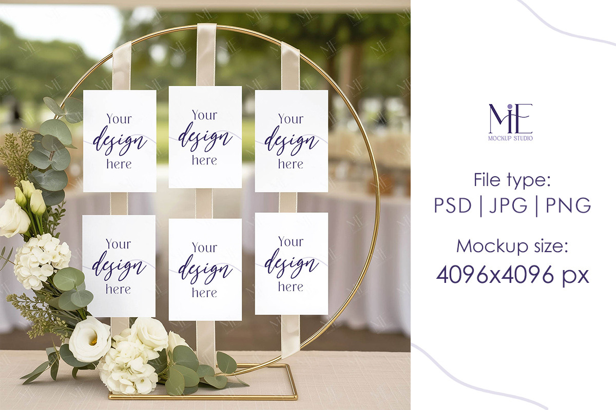 Seating Chart Mockup PSD Canva 5x7, a Mockup by Mie Mockup Studio (Photo 6 of 7)
