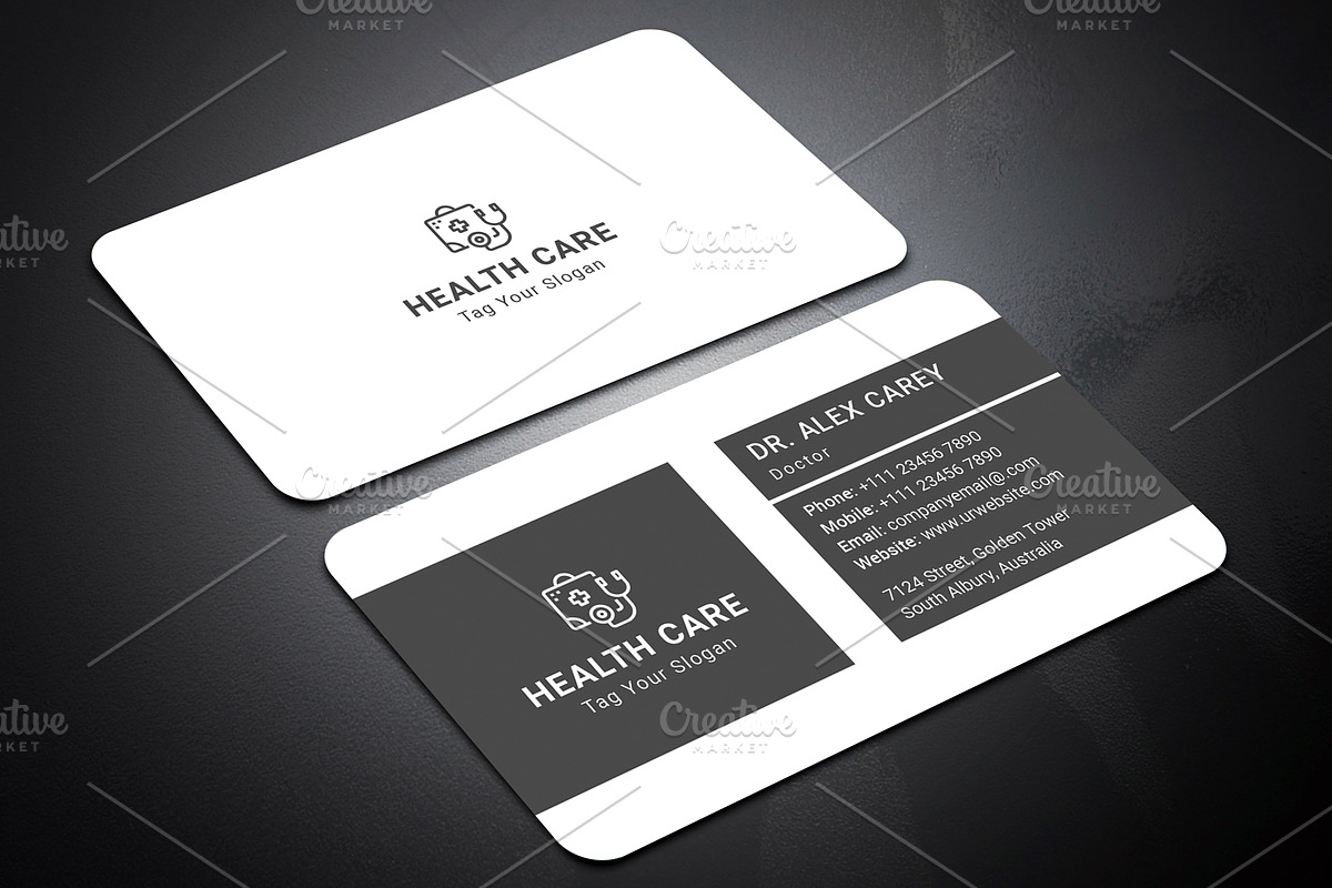 Health Care Business Card, a Business Card Template by graphicsunday (Photo 3 of 4)