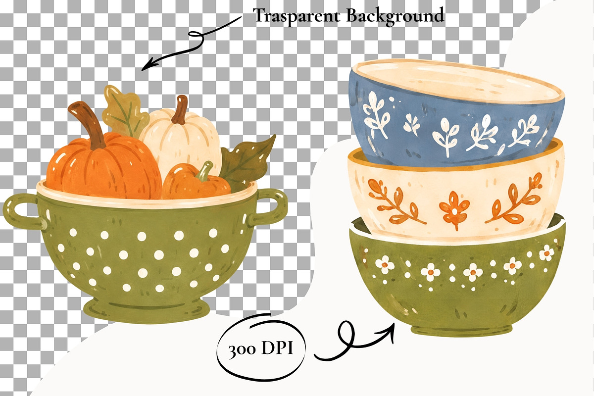 Rustic Kitchen Clipart Fall Cottage, a Food Illustration by SugarCloudStudioArt (Photo 2 of 6)
