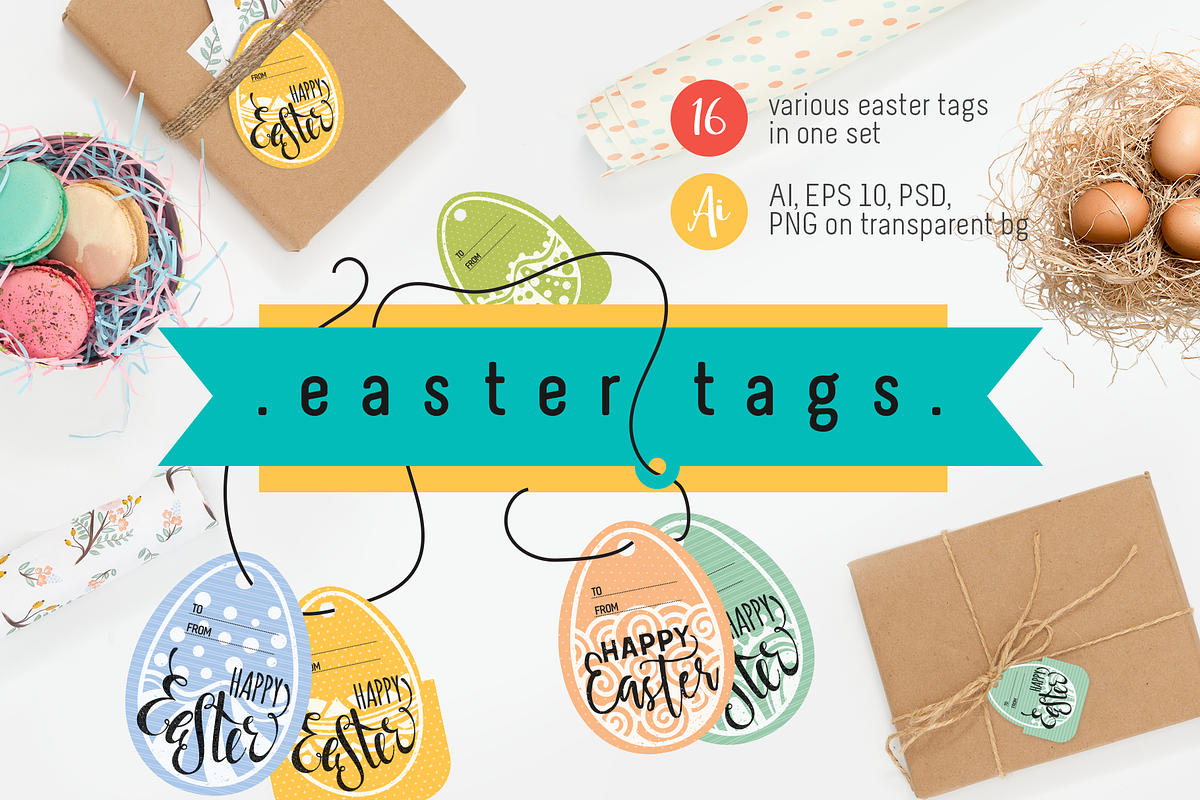 Easter tags collection, a Card Template by ekmelica (Photo 1 of 4)