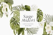 Tropical green watercolor flowers, an Object Graphic by Grace Noboa Illustrations (Thumbnail 10 of 11)