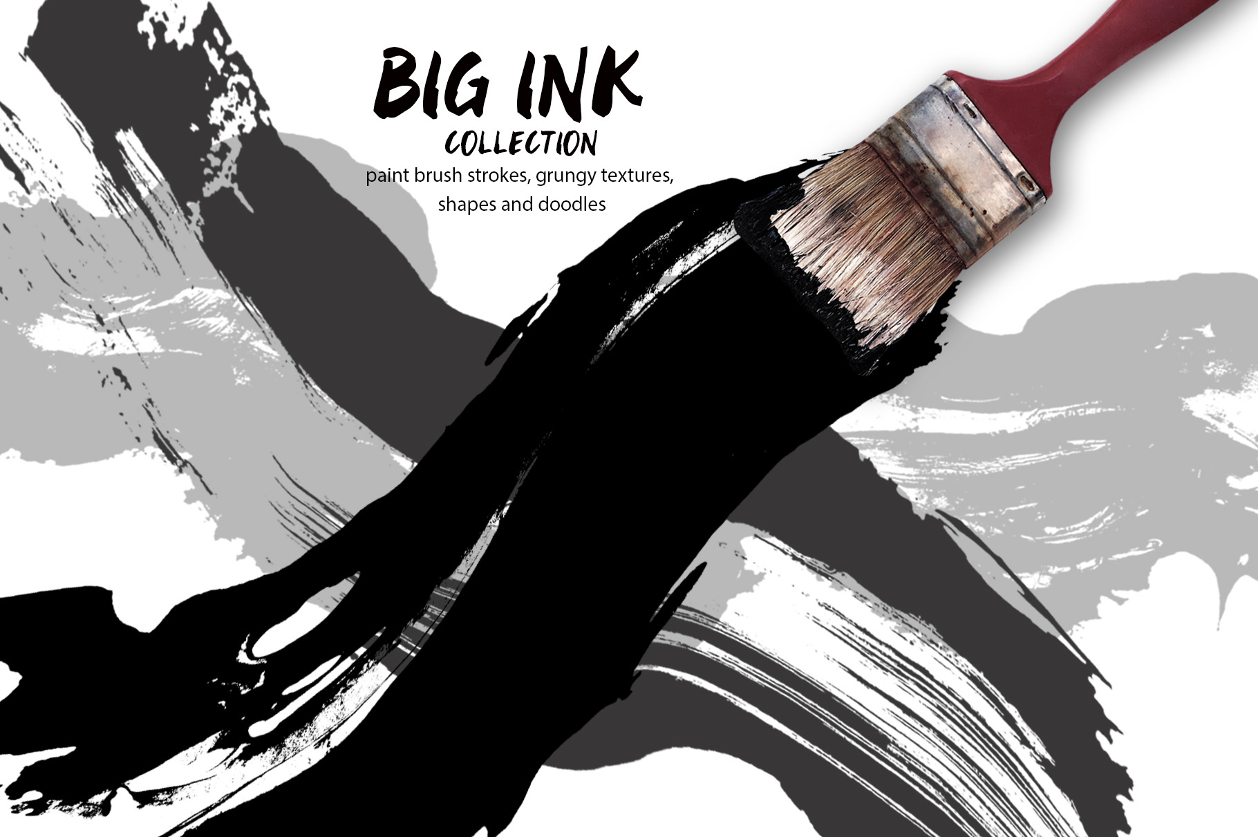 Big Ink Brushstrokes & Textures Pack, a Background Graphic by Marmoris.Arts