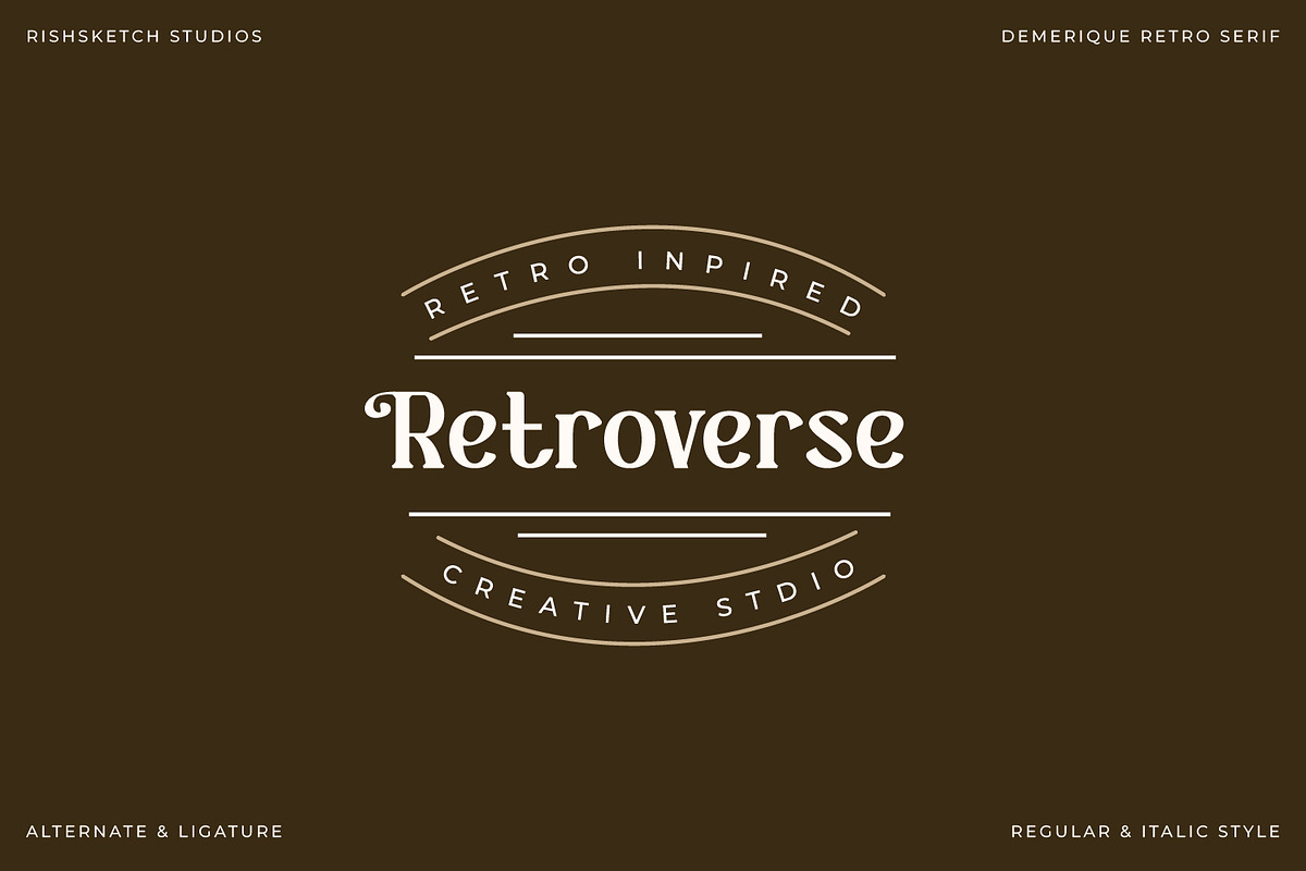 Demerique - Serif Typeface Font, a Serif Font by Rishsketch (Photo 2 of 15)