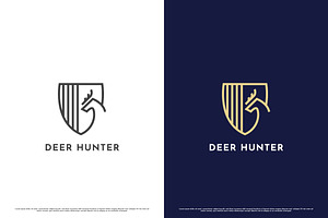 Deer Hunter Badge Logo Design Icon, a Branding & Logo Template by Morvana Crew