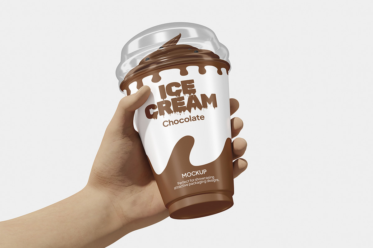 Ice Cream Cup Packaging Mockup, a Cups & Container Mockup by Unerispace (Photo 4 of 5)