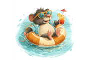 Prompt Capybara Vibes Summer Clipart, a Seasonal Illustration by Creative design (Thumbnail 4 of 7)