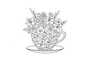 Floral Teacup Line Art Bundle, an Illustration by Gfx_Store (Thumbnail 31 of 51)