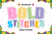 Bold Stitches – Handcrafted Font, a Sans Serif Font by KiddoGlyphs Studio (Thumbnail 1 of 4)