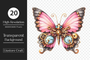 Steampunk Butterfly Clipart