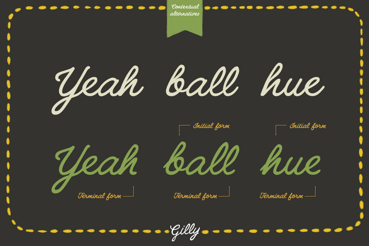 Script font Gilly handmade, a Script Font by Itsmesimon (Photo 9 of 12)