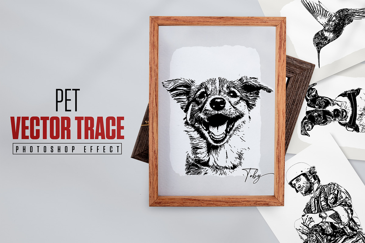 Pet Vector Trace Photoshop Effect, an Action Add-On by Shovajit (Photo 1 of 9)