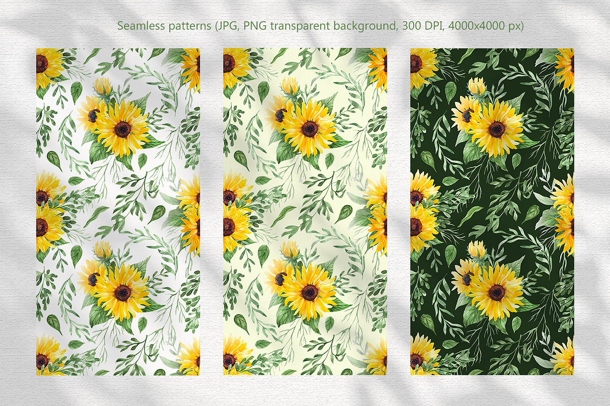 Sunflowers Watercolor Collection, an Illustration by Anna Druzhkova (Photo 4 of 14)