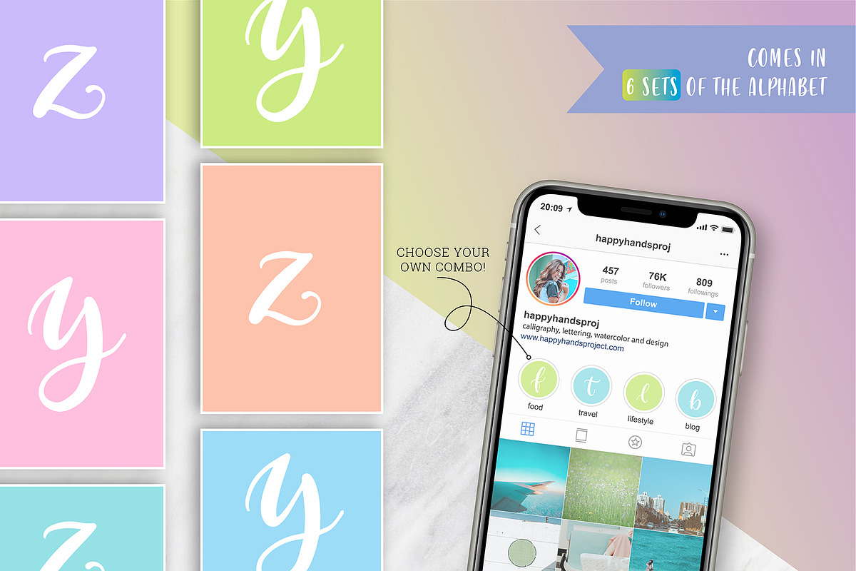 Calligraphy Instagram Covers, a Social Media Template by HappyHandsProject (Photo 2 of 2)