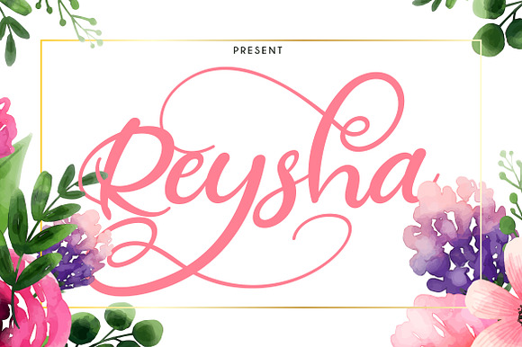 Reysha Flower Script Font