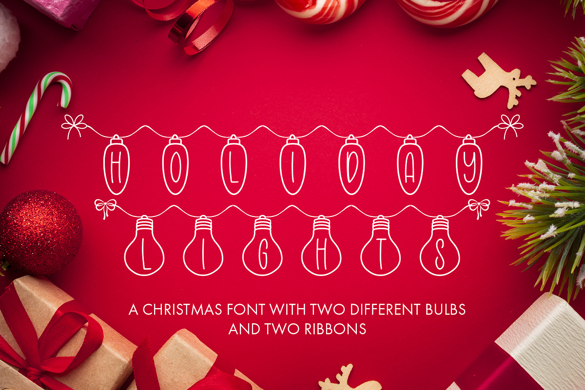 Holiday Lights - Christmas Font, a Handwritten Font by Freeling Design House (Photo 2 of 7)