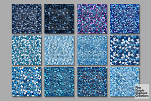 Chunky Blue Heart Glitter Valentine