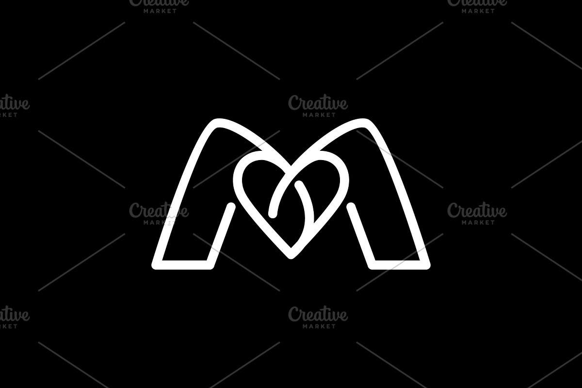 M with Heart Love logo, a Branding & Logo Template by Atlantis X Nurman Arbai (Photo 1 of 2)