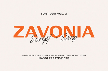 Zavonia – Elegant Script & Sans Font, a Font by Hasbi Creative