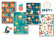 Tropicana paper set, a Pattern Graphic by Poppymoondesign (Thumbnail 2 of 3)