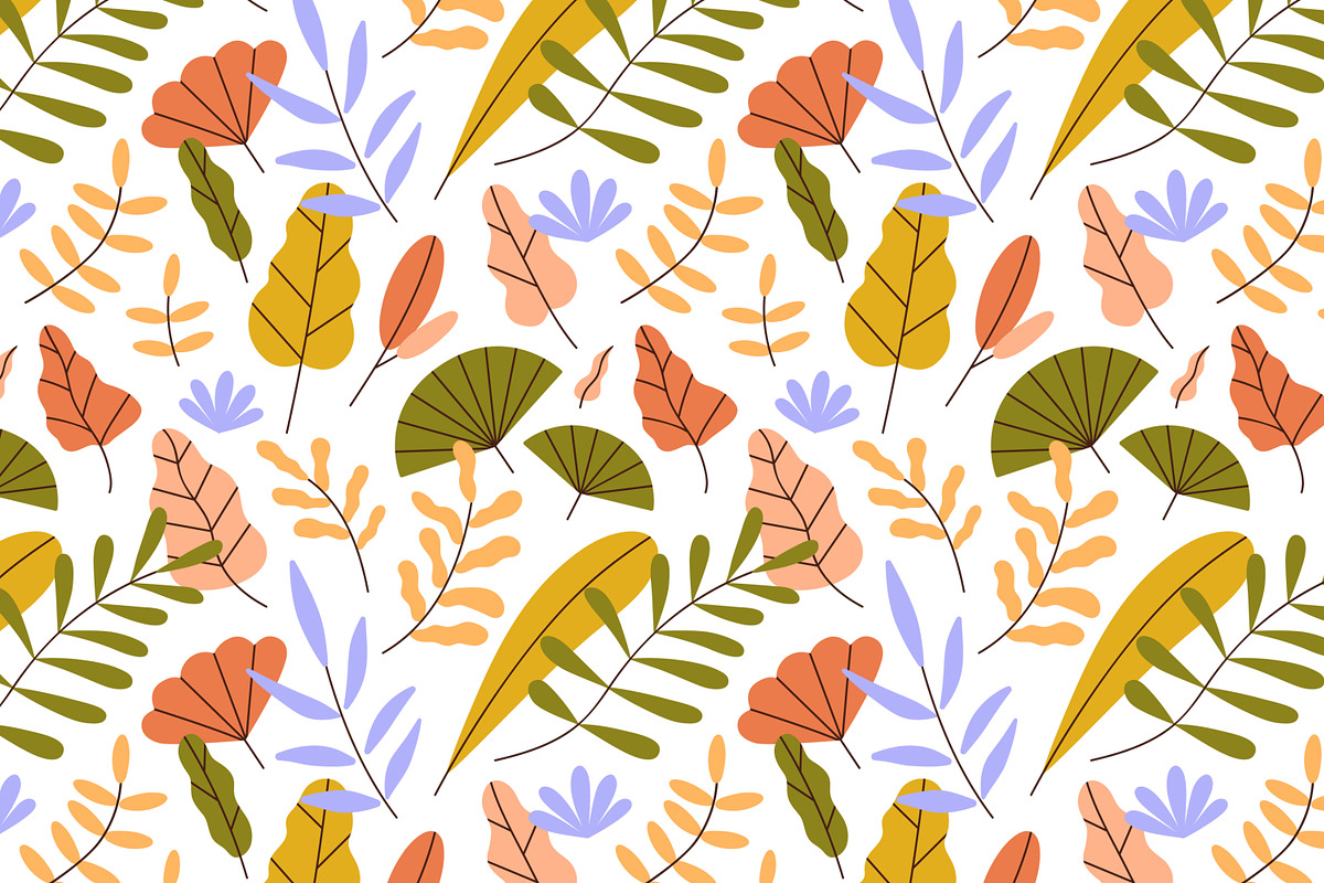 Modern floral seamless patterns set, a Pattern Graphic by Good Studio (Photo 4 of 10)