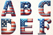 Glitter USA Flag Alphabet Clipart PN, an Illustration by Rose Art (Thumbnail 2 of 7)