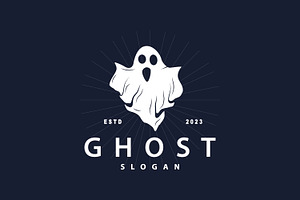 Spooky Ghost Logo Simple Halloween, a Branding & Logo Template by Maylianaw28