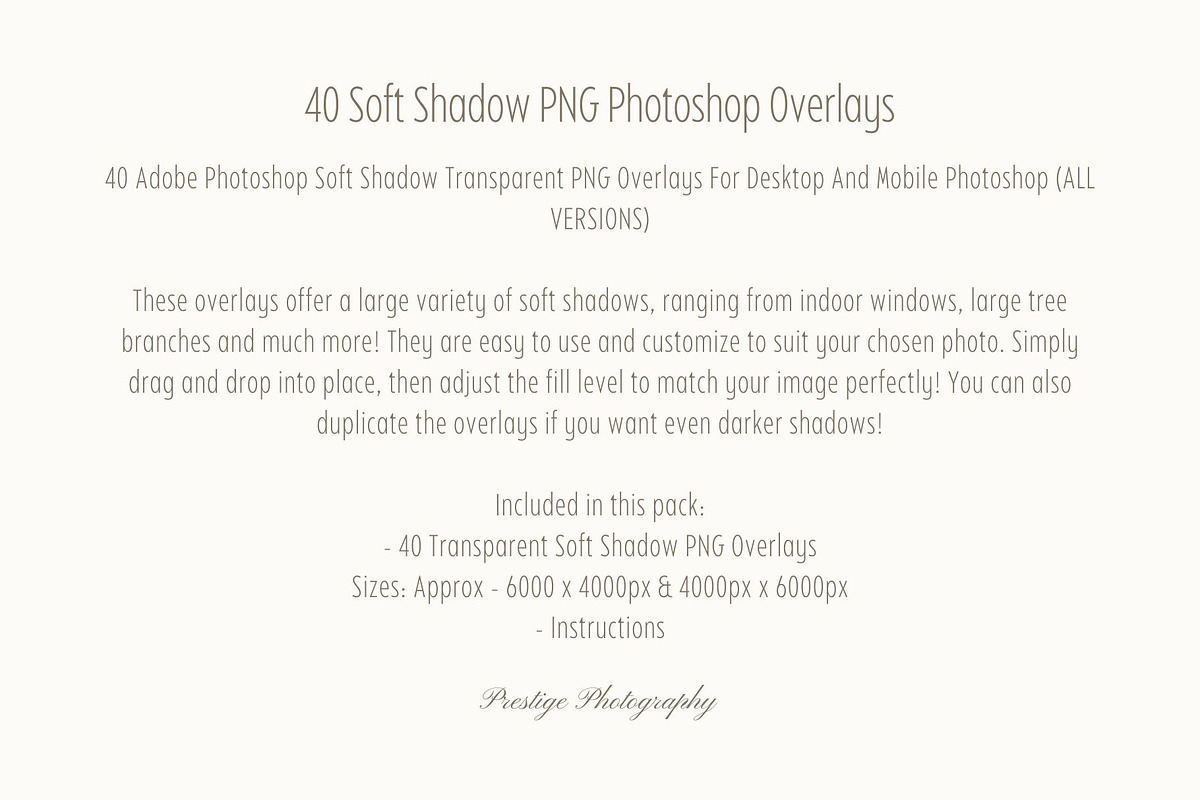 Soft Shadow Photoshop Overlays, an Object Graphic by Prestige Photography (Photo 10 of 10)