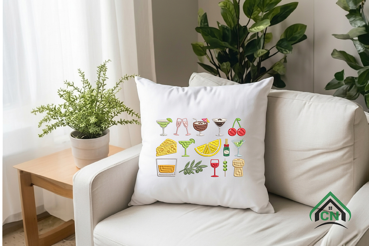 Cocktail Icons Embroidery Design, an Illustration by Craft Nest (Photo 4 of 6)