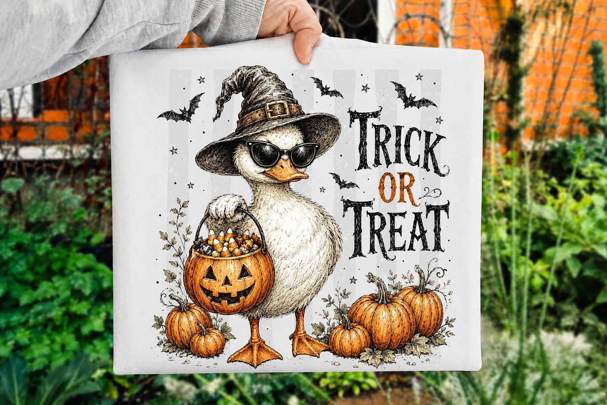 Halloween Goose PNG, Trick or Treat, a Seasonal Illustration by Libby Wishes (Photo 2 of 3)