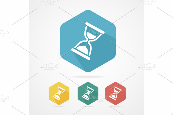 Vector Flat Sand Glass Clock Icons