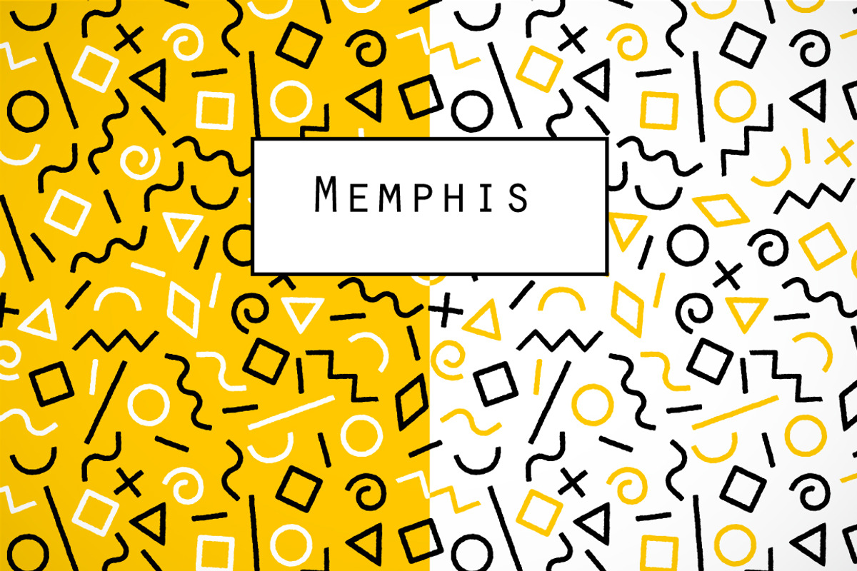 2 memphis abstract seamless pattern, a Pattern Graphic by Natalyon (Photo 1 of 3)