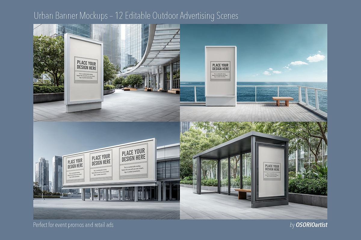 Urban Banner Mockups, an Advertising Mockup by OSORIOartist (Photo 3 of 4)