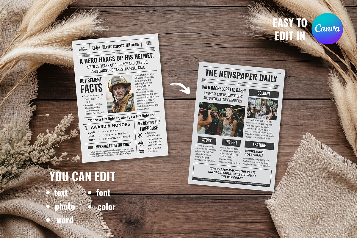 Firefighter Retirement Template preview 4