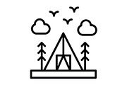 Camping Line Icon, an Icon by Pexelpy (Thumbnail 1 of 2)