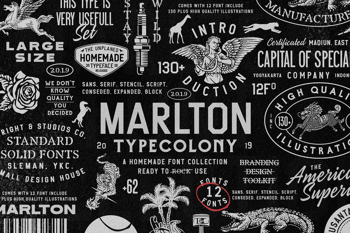 Marlton Font Collection, a Sans Serif Font by Type Colony (Photo 1 of 10)