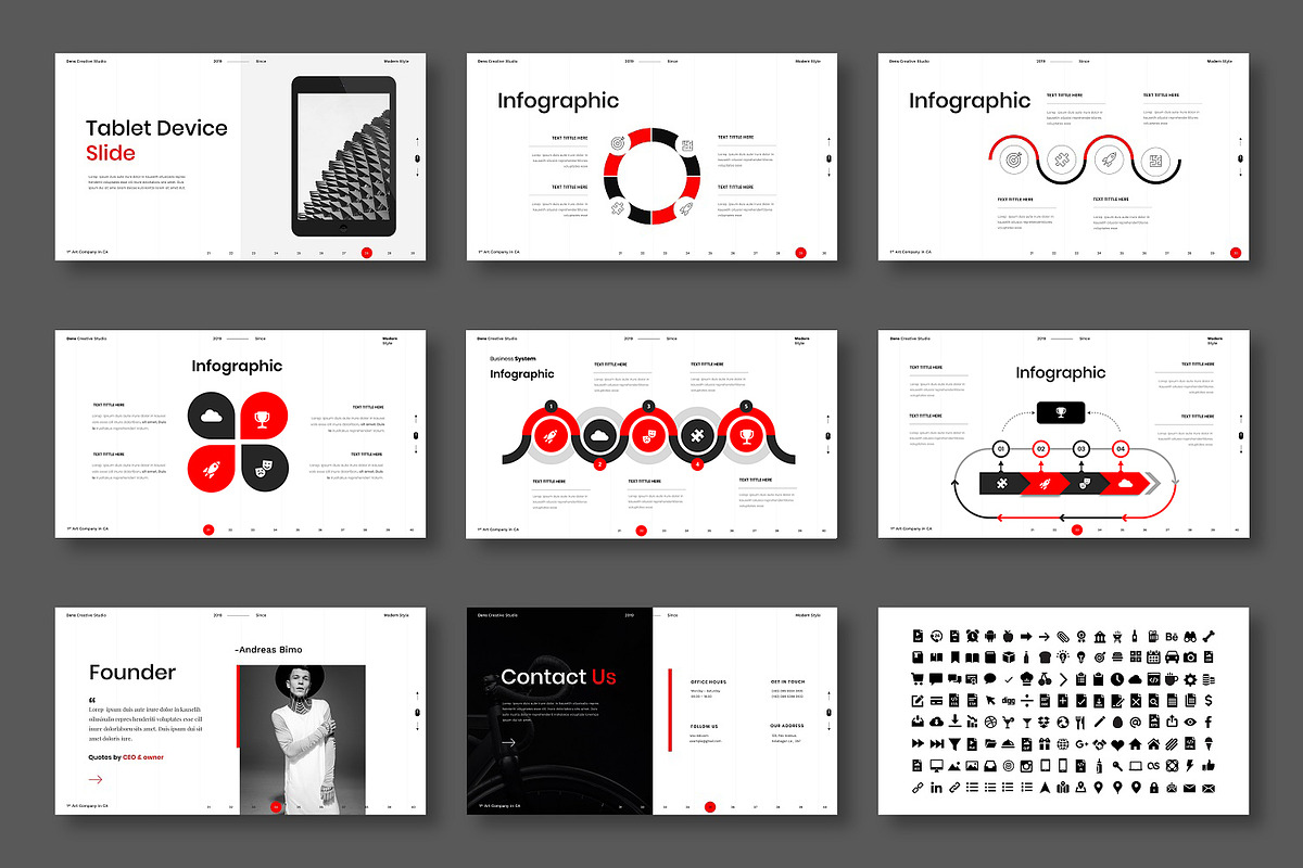 Red – Business PowerPoint Template, a Presentation Template by Dens Creative Studio (Photo 5 of 6)