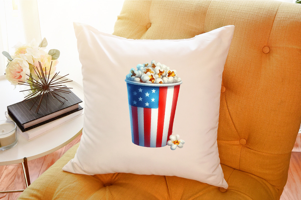 Watercolor 4th of July Popcorn Clipa, an Illustration by Sublimation Artist (Photo 6 of 6)