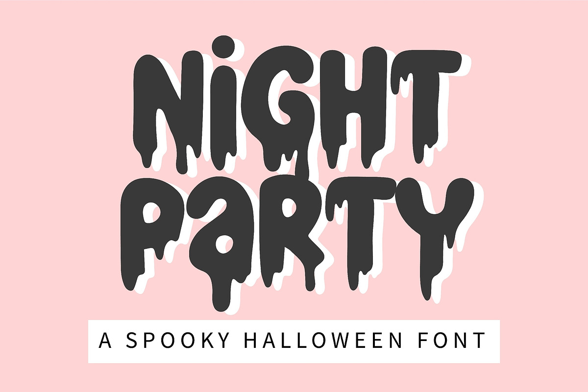 Nitght Party - A Halloween font, a Handwritten Font by BitongType (Photo 1 of 6)