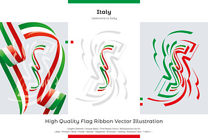 Italy flag ribbon vector