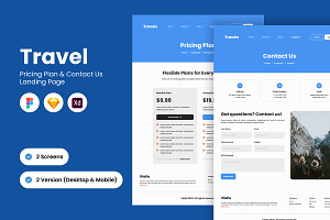 Travel Pricing & Contact Landing Pag, a Landing Page Template by twinstd