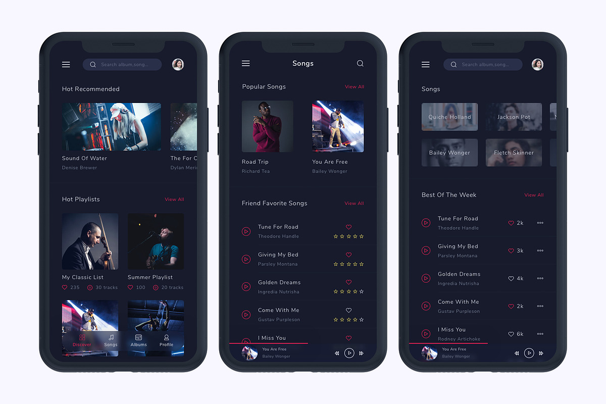 Musicly - Music and Podcast App UI K, an UI Kit Template by Betush (Photo 2 of 6)