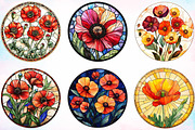 Round Stained Glass California Poppi, an Illustration by Canvas Craft (Thumbnail 5 of 5)