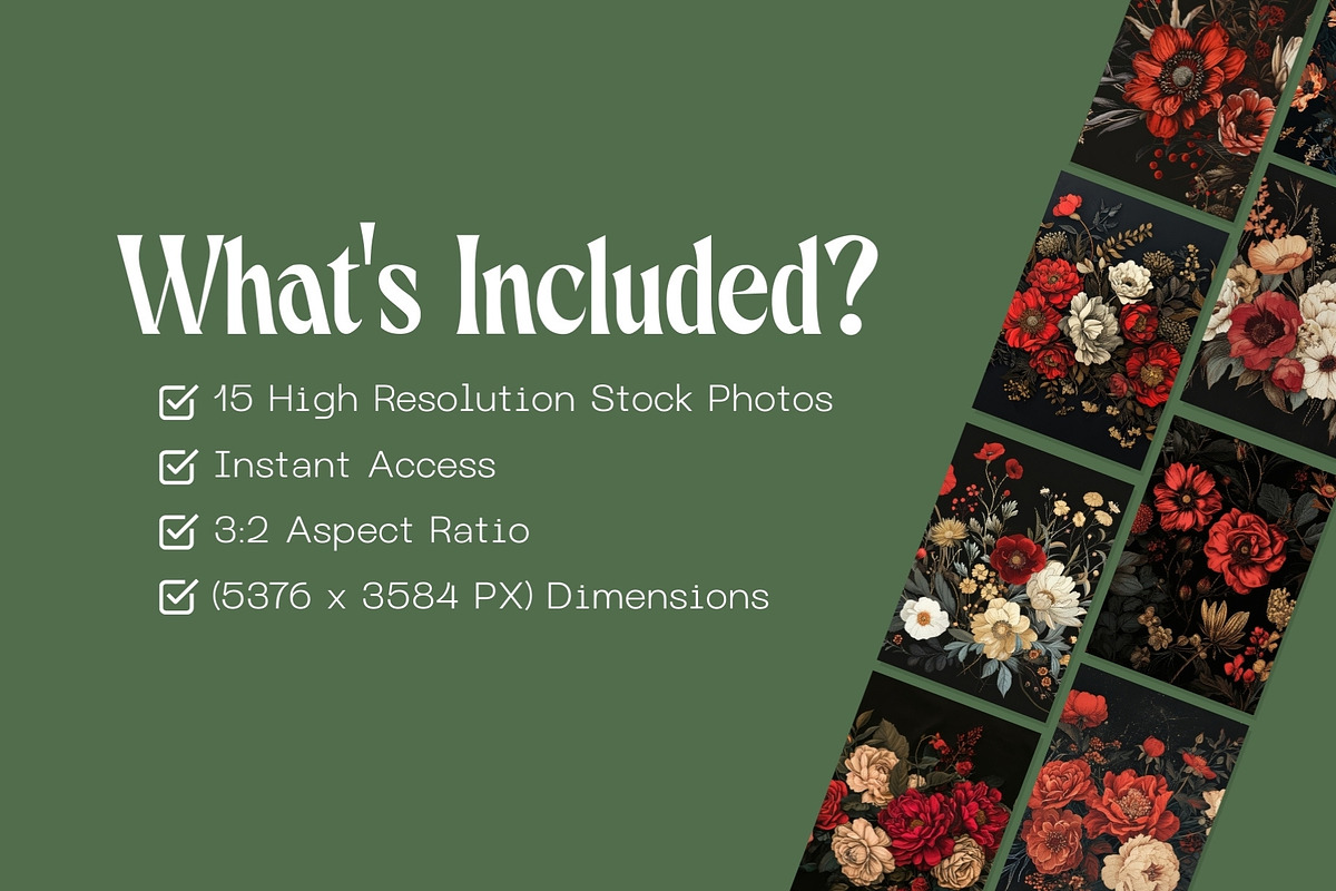 15 Dark Botanical Backgrounds, a Wallpaper Graphic by Incomelion (Photo 2 of 6)